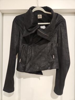 SW3 Bespoke Black Draped Moto Jacket